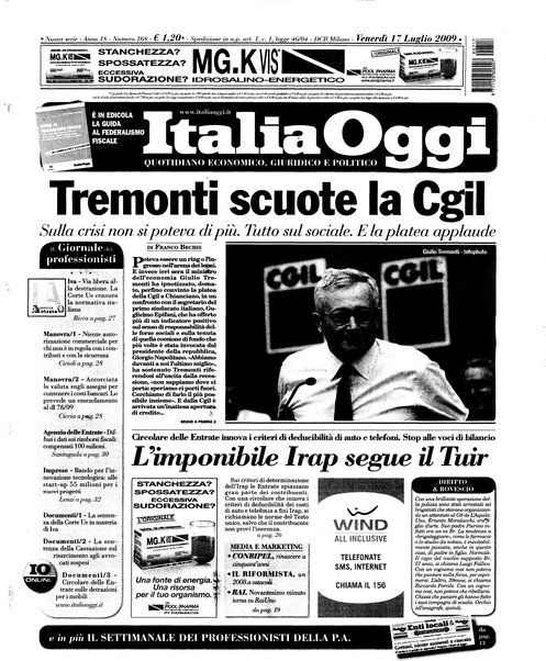 Italia oggi : quotidiano di economia finanza e politica